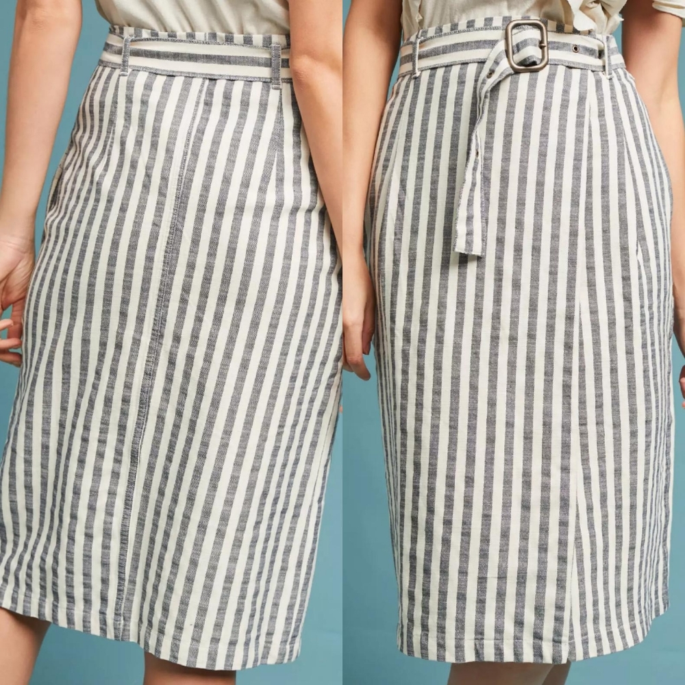 Anthropologie Striped Pencil Skirt